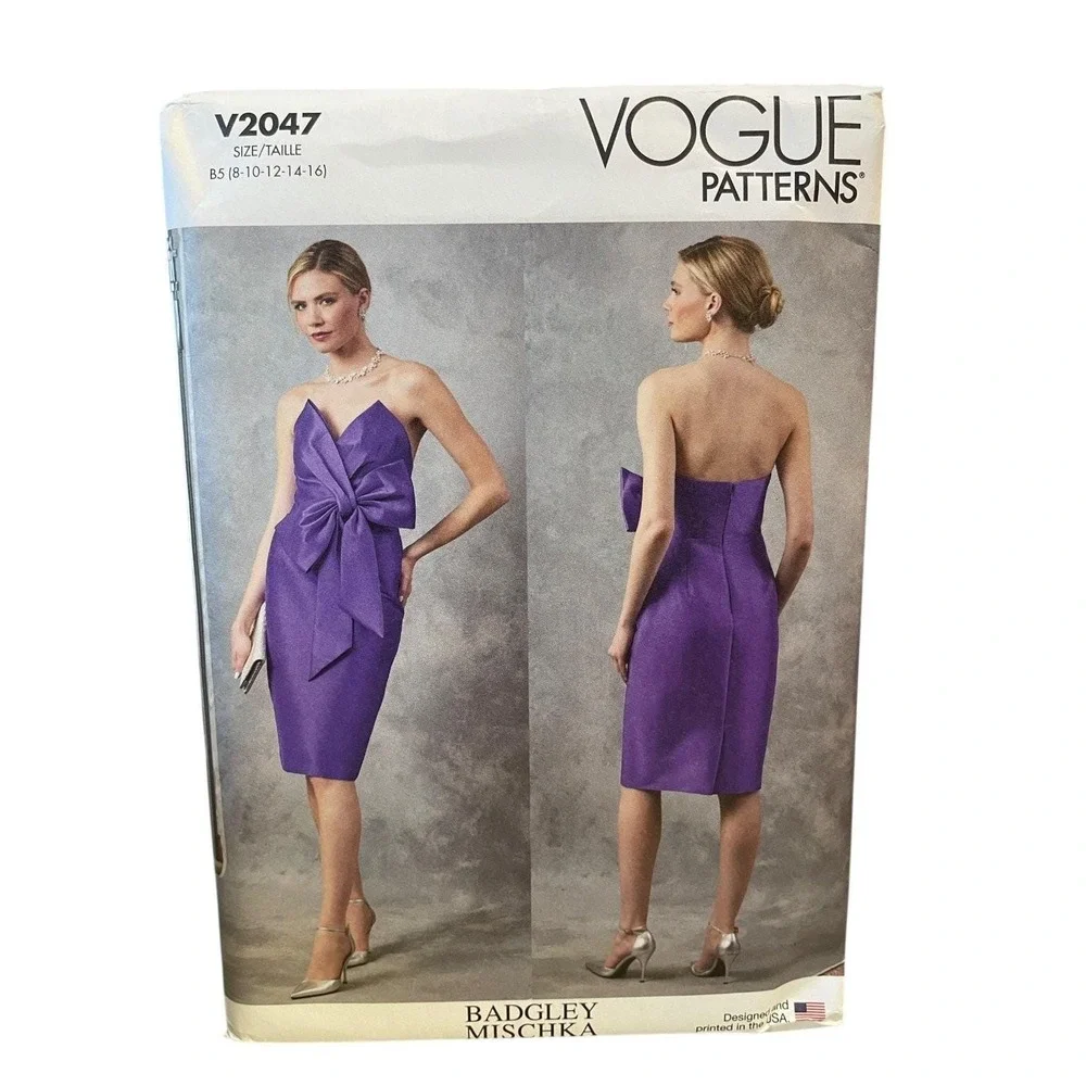 Vogue V2047 Strapless Evening Dress Pattern Size 8-16 Modern‎